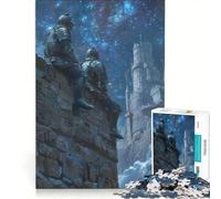Rompecabezas de 1000 Piezas para Adolescentes Dos Caballeros en la Noche Juguete Educativo decoración para el hogar con póster y Hoja de Preguntas a Juego 50x75cm