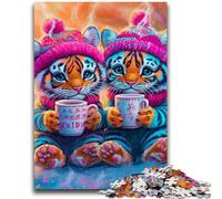 Rompecabezas de 1000 Piezas para Adolescentes: Dos Cachorros de Tigre, un desafío difícil y Alivia el estrés Regalo Ideal para Toda la Familia 50x75cm