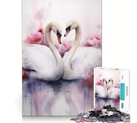 Rompecabezas de 1000 Piezas para Adolescentes Dos cisnes Enamorados, Juego de Ajuste, Desarrollo Mental, diversión, Ocio, Tiempo Libre, Navidad, decoración del hogar (50x75cm)