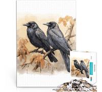 Rompecabezas de 1000 Piezas para Adolescentes Dos Cuervos Negros Juguete Educativo Intelectual descompresor Apto para Parejas 38x26cm