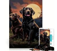Rompecabezas de 1000 Piezas para Adolescentes Dos labradores de Noche, Juego de Bordes limpios, Juguete de Desarrollo cognitivo, Juego de Entretenimiento, decoración navideña, Regalo (50x75cm)