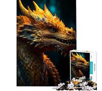 Rompecabezas de 1000 Piezas para Adolescentes Dragón Amarillo Juegos relajantes Juguetes adictivos para Cultivar la Paciencia un Gran Regalo un desafío difícil (tamaño 38x26cm)