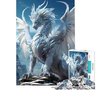 Rompecabezas de 1000 Piezas para Adolescentes Dragón Anciano del Cielo Blanco Ideal para cumpleaños y Navidad Juego Familiar de dificultad Alta para Mayores de 14 años (50x75cm)