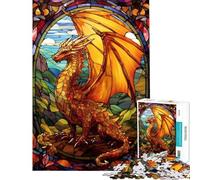 Rompecabezas de 1000 Piezas para Adolescentes Dragón Anciano del Cielo Dorado Diversión en casa Juegos relajantes para Mejorar la Memoria Apto para Mayores de 14 años (50x75cm)
