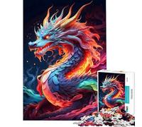 Rompecabezas de 1000 Piezas para Adolescentes Dragón Anciano Neón Un Reto para completar Carrera de Velocidad Manual Juegos relajantes para Mayores de 14 años (38x26cm)