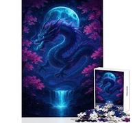 Rompecabezas de 1000 Piezas para Adolescentes dragón bajo la luz de la Luna Juguete Educativo Regalo de Amigo Secreto Juego Educativo colección de Artistas Bellas Artes tamaño 50x75cm