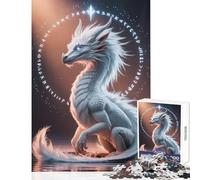 Rompecabezas de 1000 Piezas para Adolescentes dragón Blanco con runas decoración del hogar Juguetes Grandes Regalos y Juguetes Juego práctico colección de Artistas Bellas Artes tamaño 38x26cm
