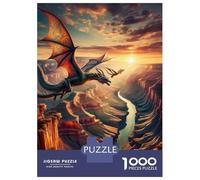 Rompecabezas De 1000 Piezas para Adolescentes Dragon Canyon Sunset Rompecabezas Juegos Divertidos Desafío Difícil Cumpleaños Y Navidad 38x26cm/1000pcs