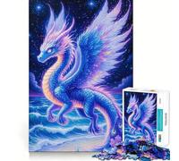 Rompecabezas de 1000 Piezas para Adolescentes Dragón Celestial sobre el Océano,Corte Premium,diversión,concentración,Juego fácil,Tiempo de Juego,decoración navideña (50x75cm)