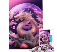 Rompecabezas de 1000 Piezas para Adolescentes dragón Chino de Cristal Juegos relajantes Juguetes adictivos para Cultivar la Paciencia Gran Regalo desafío difícil (tamaño 38x52cm)