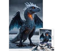 Rompecabezas de 1000 Piezas para Adolescentes: Dragón de Fuego Glacial: El guardián del Hielo y la Llama Juguete Educativo Juego de ingenio Entrena tu Cerebro y Tus Manos Tamaño: