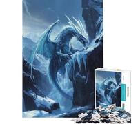 Rompecabezas de 1000 Piezas para Adolescentes Dragón de Hielo en el Paso de montaña Rompecabezas para Adultos Juegos Familiares Una Obra de Arte Que supone un Reto completarla (tamaño 50x75cm)