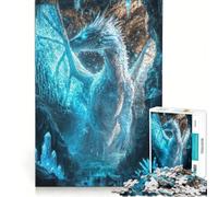 Rompecabezas de 1000 Piezas para Adolescentes: Dragón de Hielo Eterno, Juego Educativo, dificultad Alta, Regalo de cumpleaños, Regalos de Viaje 38x52cm
