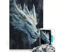 Rompecabezas de 1000 Piezas para Adolescentes: Dragón de Hielo, Juguete antiestrés, patrón para armar, cumpleaños y Navidad 50x75cm