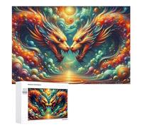 Rompecabezas de 1000 piezas para adolescentes, dragón, duelo de fantasía, obras de arte para adultos, juegos familiares, carreras de velocidad de mano para cumpleaños, Navidad, 1000 piezas
