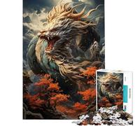 Rompecabezas de 1000 Piezas para Adolescentes Dragón en el Abismo Celestial Rompecabezas para Adultos Juego práctico Arte de Pared cumpleaños y Navidad (tamaño 50x75cm)