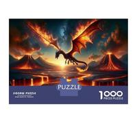 Rompecabezas De 1000 Piezas para Adolescentes Dragon Fire Fantasy Landscape Rompecabezas para Adolescentes Juego De Ingenio Mejora La Memoria Diversión En Casa Actividades, 70x50cm/1000pcs