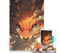 Rompecabezas de 1000 Piezas para Adolescentes: Dragón Floral en Primer Plano, Juego Educativo, Actividades Divertidas para Hacer en casa, fortalece el Amor Entre Parejas 50x75cm