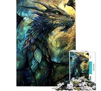 Rompecabezas de 1000 Piezas para Adolescentes Dragón Guardián Verde Rompecabezas para Adultos Juegos relajantes Una Obra de Arte Regalos para Reducir el estrés (Tamaño 50x75cm)