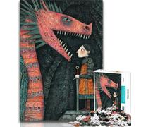 Rompecabezas de 1000 Piezas para Adolescentes, Dragon Knight, Juegos educativos clásicos, con póster a Juego y Hoja de Trivia para Mayores de 14 años, 38x26cm