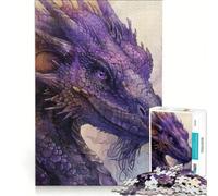 Rompecabezas de 1000 Piezas para Adolescentes Dragón Leyenda Púrpura Juegos relajantes Actividades Divertidas para Hacer en casa cumpleaños y Navidad 38x26cm