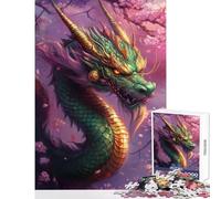 Rompecabezas de 1000 Piezas para Adolescentes Dragón Místico Florece Juegos educativos Divertidos y con Humor Juguete Decorativo para Pared cumpleaños (38x26cm)