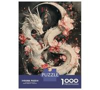 Rompecabezas De 1000 Piezas para Adolescentes Dragon Sakura Japanese Rompecabezas para Adultos Juegos De Relajación Desafío Difícil Regalo De Cumpleaños, Regalos, 70x50cm/1000pcs
