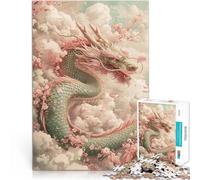 Rompecabezas de 1000 Piezas para Adolescentes Dragón Sakura japonés Juguetes de Entretenimiento Familiar Buen Regalo 38x26cm