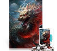 Rompecabezas de 1000 Piezas para Adolescentes Dragón señor de la Guerra japonés Juego Educativo Familiar Ideas de Regalos 38x26cm