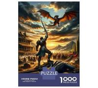 Rompecabezas De 1000 Piezas para Adolescentes Dragon Slayer Epic Battle Artwork Rompecabezas para Adultos Juguetes De Bricolaje Montaje De Patrones Ayuda A Ejercitar El Cerebro 52x38cm/1000pcs