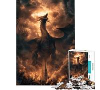 Rompecabezas de 1000 Piezas para Adolescentes Dragón sobre la Ciudad en Llamas Desafío Educativo Ideal para Pasar el Tiempo en casa Juegos relajantes para Mayores Juego de Rompecabezas Disponible