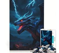 Rompecabezas de 1000 Piezas para Adolescentes: Dragón Trueno Oscuro, Juegos relajantes, Actividades Divertidas para Hacer en casa, un Gran Regalo para los Amantes de los Videojuegos 38x52cm