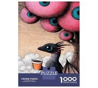 Rompecabezas De 1000 Piezas para Adolescentes Dragon with Coffee Under Eye-Trees Rompecabezas para Adultos Juego De Ingenio Decoración Ayuda A Ejercitar El Cerebro 38x26cm/1000pcs