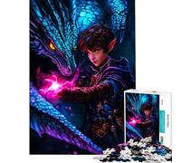Rompecabezas de 1000 Piezas para Adolescentes Dragón y Elfo Mágico Ideal para cumpleaños y Navidad Una Obra de Arte Juego Familiar Apto para Mayores de 14 años (38x26cm)