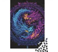 Rompecabezas De 1000 Piezas para Adolescentes Dragon Yin Yang T-Shirt Rompecabezas para Adultos Juego Familiar Pero Divertido Y Humorístico Desafío Educativo 52x38cm/1000pcs