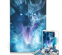 Rompecabezas de 1000 Piezas para Adolescentes: Dragones de Hielo rugiendo de ventisca, Juego Educativo, Regalo de cumpleaños, Toda la Familia 38x52cm
