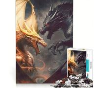 Rompecabezas de 1000 Piezas para Adolescentes: Dragones en conflicto, Juego práctico, análisis y lógica, Ideal para Decorar el Escritorio 50x75cm