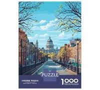 Rompecabezas De 1000 Piezas para Adolescentes Dublin, Ireland Cityscape Illustration Rompecabezas para Adultos Juguetes De Bricolaje Decoración del Hogar Juego Desafiante Regalos 38x26cm/1000pcs