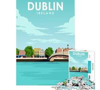 Rompecabezas de 1000 Piezas para Adolescentes Dublín Irlanda Viajes Arte Desafío de Inteligencia Cerebral Juguetes adictivos Juegos Divertidos Mejora la Memoria Obras de Arte Regalos Tamaño 38x26cm