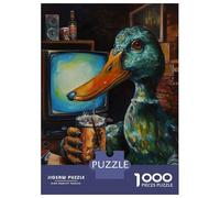 Rompecabezas De 1000 Piezas para Adolescentes Duck Beer TV Funny Art Rompecabezas para Adultos Decoración De Pared De Juguete Mejora La Memoria Regalos Y Cumpleaños Únicos 70x50cm/1000pcs