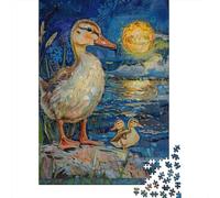 Rompecabezas De 1000 Piezas para Adolescentes Duck Family Art Print Rompecabezas Juegos Divertidos Desafío Difícil Cumpleaños Y Navidad 38x26cm/1000pcs
