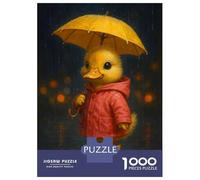 Rompecabezas De 1000 Piezas para Adolescentes Duckling in Raincoat with Umbrella Rompecabezas para Adultos Juego Práctico Pero Divertido Y Humorístico Regalos para Reducir El Estrés 38x26cm/1000pcs