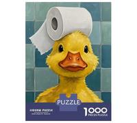 Rompecabezas De 1000 Piezas para Adolescentes Duckling with Toilet Paper Hat Rompecabezas para Adultos Juego Práctico Difícil Regalos De Cumpleaños Y Únicos 70x50cm/1000pcs