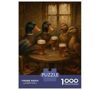 Rompecabezas De 1000 Piezas para Adolescentes Ducks Drinking Beer at A Table Rompecabezas para Adultos Juegos Relajantes Pero Divertidos Y Humorísticos 38x26cm/1000pcs