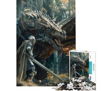 Rompecabezas de 1000 piezas para adolescentes Duelo de dragones de fantasía oscura desafío educativo vacaciones en casa juegos relajantes para mayores de 14 años Juego de rompecabezas incluido 38x26cm