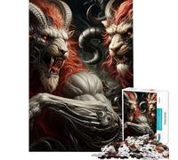 Rompecabezas de 1000 Piezas para Adolescentes Duelo de Quimeras Juguetes de Bricolaje para decoración de Pared cumpleaños y Navidad (tamaño 38x26cm)