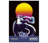 Rompecabezas De 1000 Piezas para Adolescentes Eagle & S Retro Art Rompecabezas para Adultos Juguetes Antiestrés Decoración del Hogar Gran Regalo para Jugar 52x38cm/1000pcs