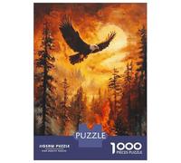 Rompecabezas De 1000 Piezas para Adolescentes Eagle Soaring Over Forest Rompecabezas para Adolescentes Juego Práctico Desafío Difícil Oferta como Regalo para Toda La Familia 38x26cm/1000pcs