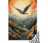 Rompecabezas De 1000 Piezas para Adolescentes Eagle Soaring Over Mountains Rompecabezas para Adultos Juego Familiar Análisis Y Lógica Actividades Divertidas En Casa 38x26cm/1000pcs