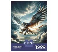 Rompecabezas De 1000 Piezas para Adolescentes Eagle Warrior in Flight Rompecabezas para Adultos Juegos Relajantes Alivia El Estrés Ayuda A Ejercitar El Cerebro 38x26cm/1000pcs
